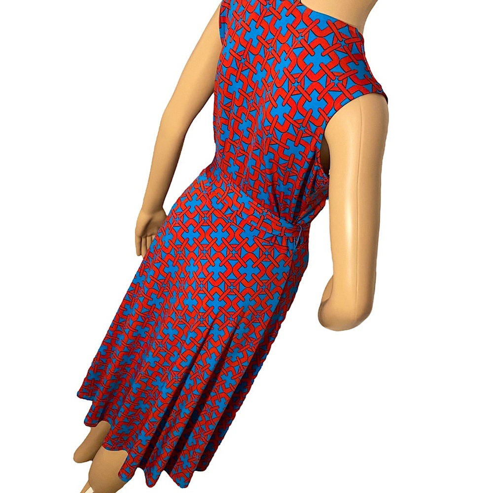 🆕 LEOTA  | NWT GEO CHAIN ESSENTIAL JERSEY WRAP DRESS - Picture 5 of 16